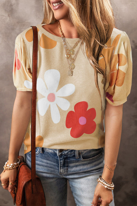 T-shirt with bubbles and flower prints *