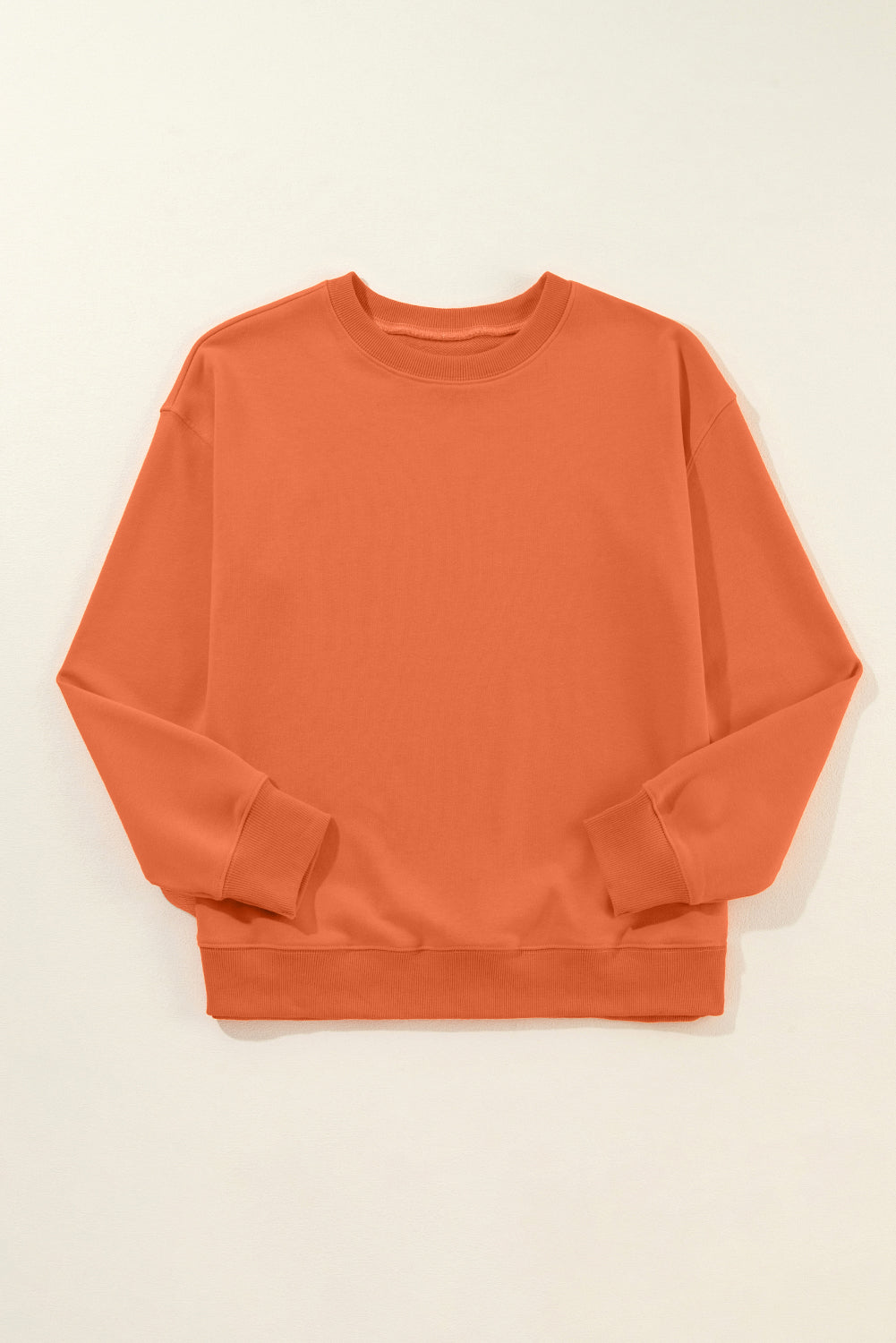 Sudadera de metal de cuello tripulado clásico sólido de naranja