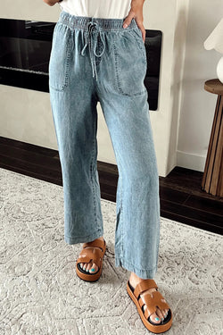 Myosotis Pants in large right denim with mineral washing cord