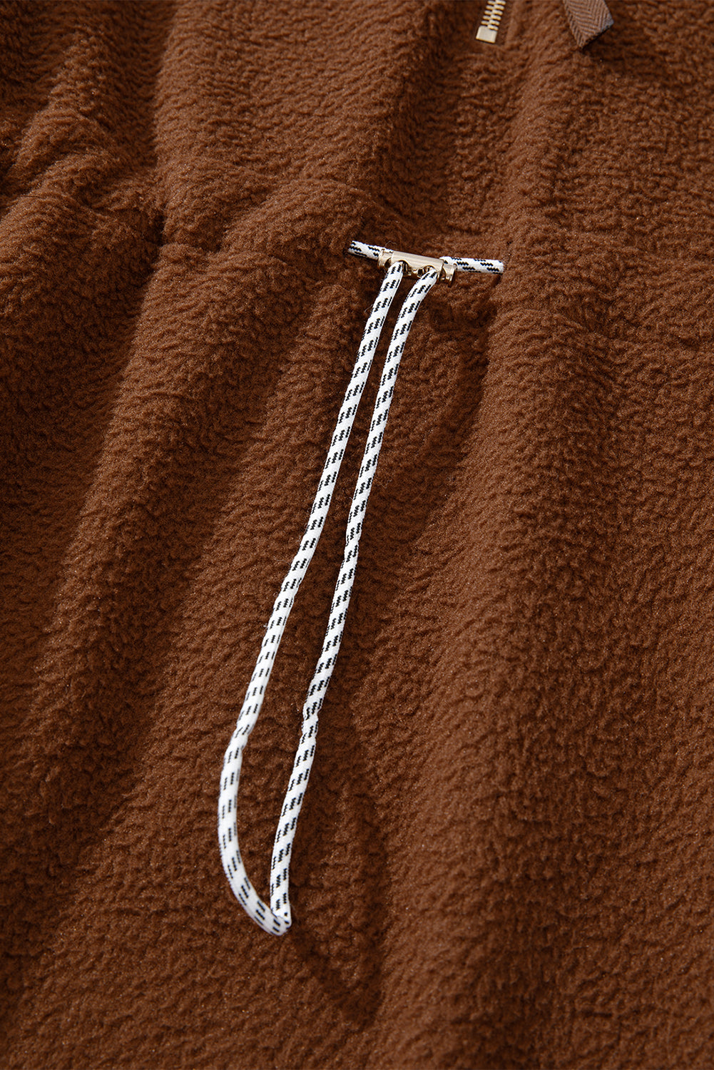 Sudadera halmon-zip marrón suave