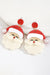 Pendientes rojos brillantes con perlas brillantes, decoración de Santa Claus, lindo