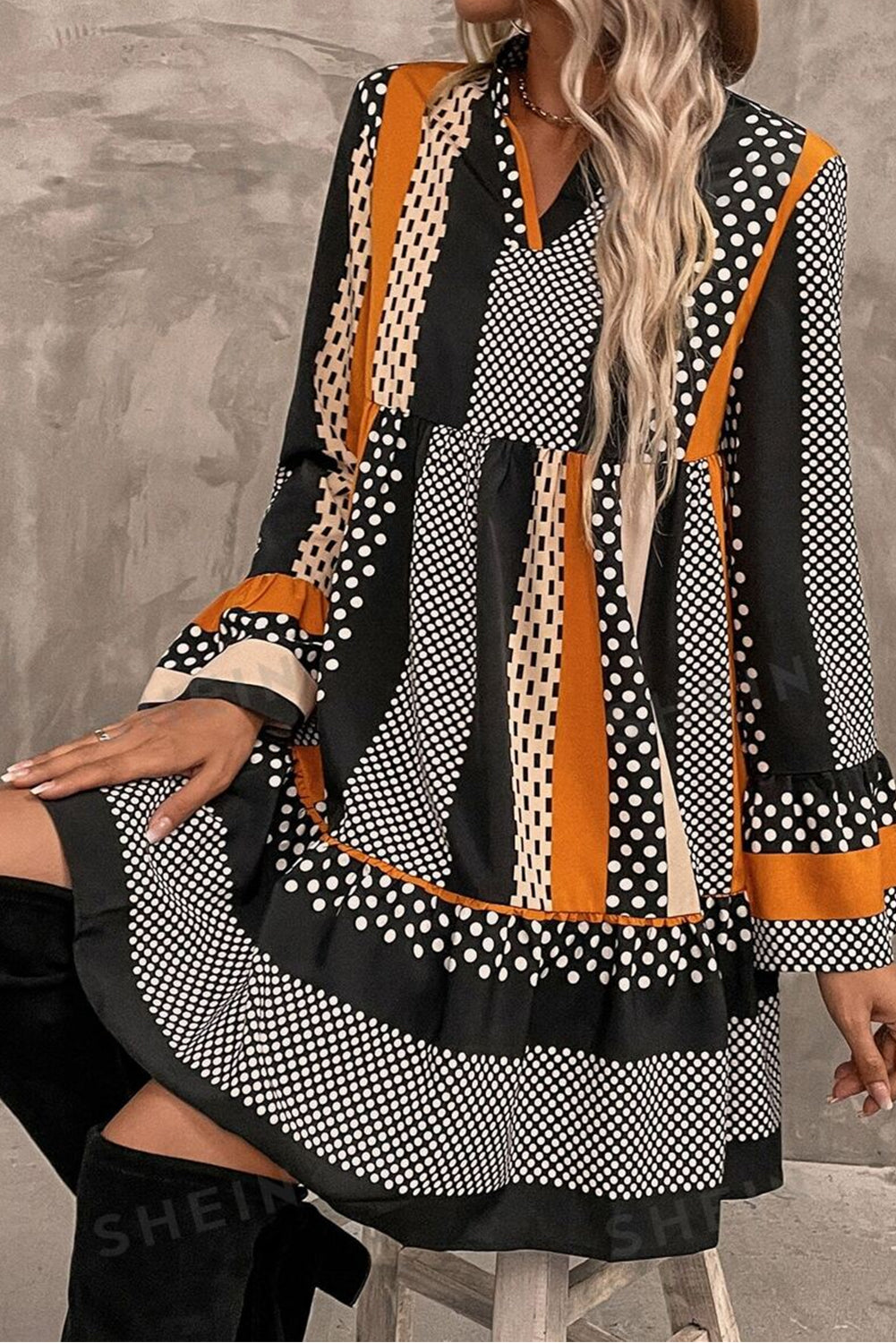 Robe à Imprimés Variés *