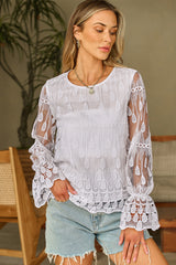 Blouse beige à manches-A WOMAN WE LOVE