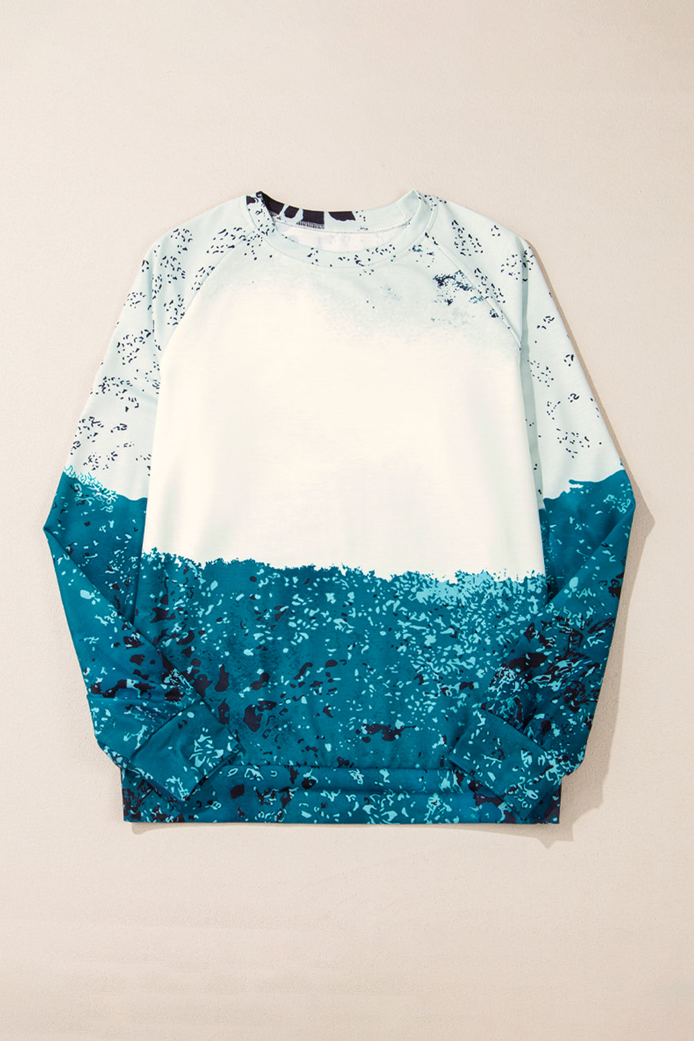 Blue Dye Cow Color Block SweShirt