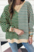 Oversize striped sword and Color Block green with drooping shoulder