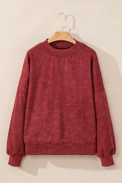 Red sweatshirt with neck and drooping shoulders Dahlia