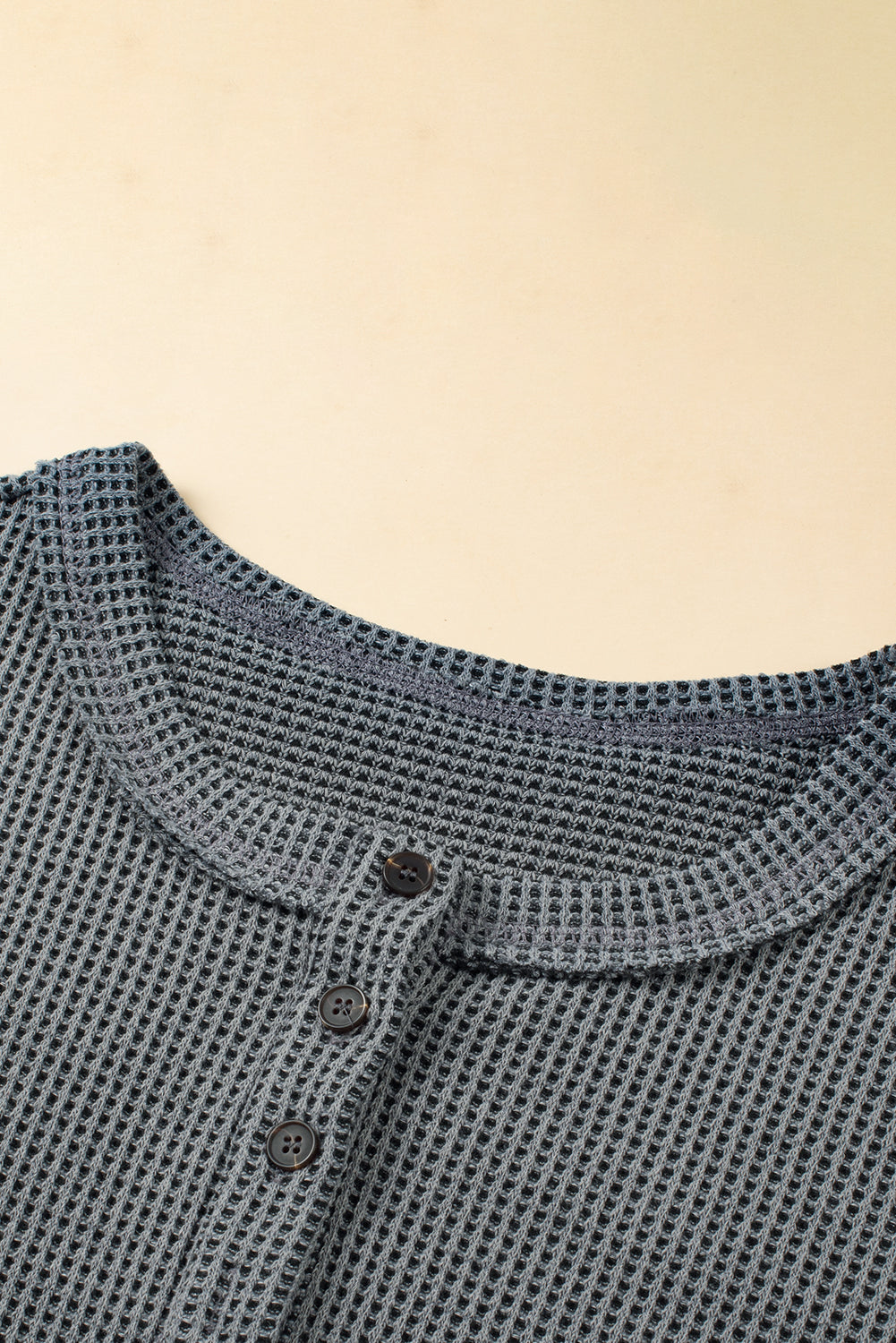 Laurel Green Waffle Knit abbottonato e cortometraggi con coulisse