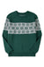 Pull de Noël vert à motif de flocon de neige et épaules tombantes, grande taille