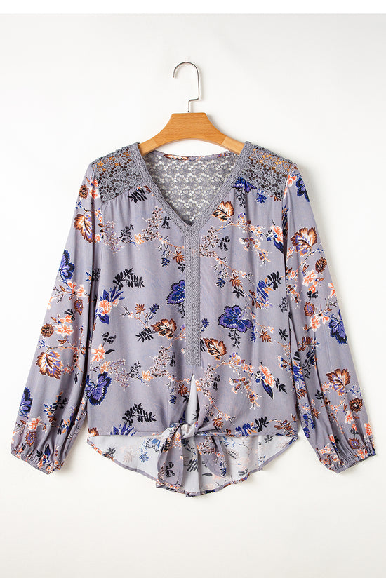 BLUSA AZUL SKEL EN V * COLLAR