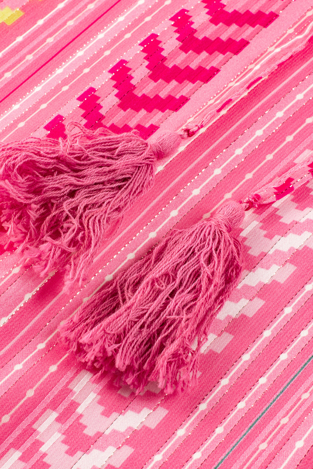 Pink Boho imprimé à cordage à cordage