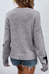 Gray shower with drooping shoulders and star pattern