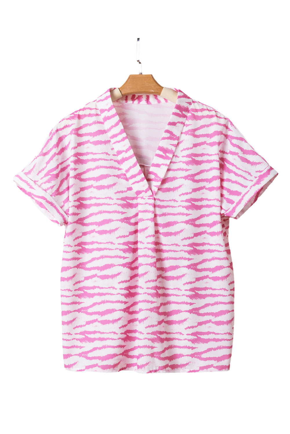 Modello zebra di rosa V Neck Shortleve Blouse