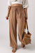 Large casual pants with elastic waist with brown tightening cord