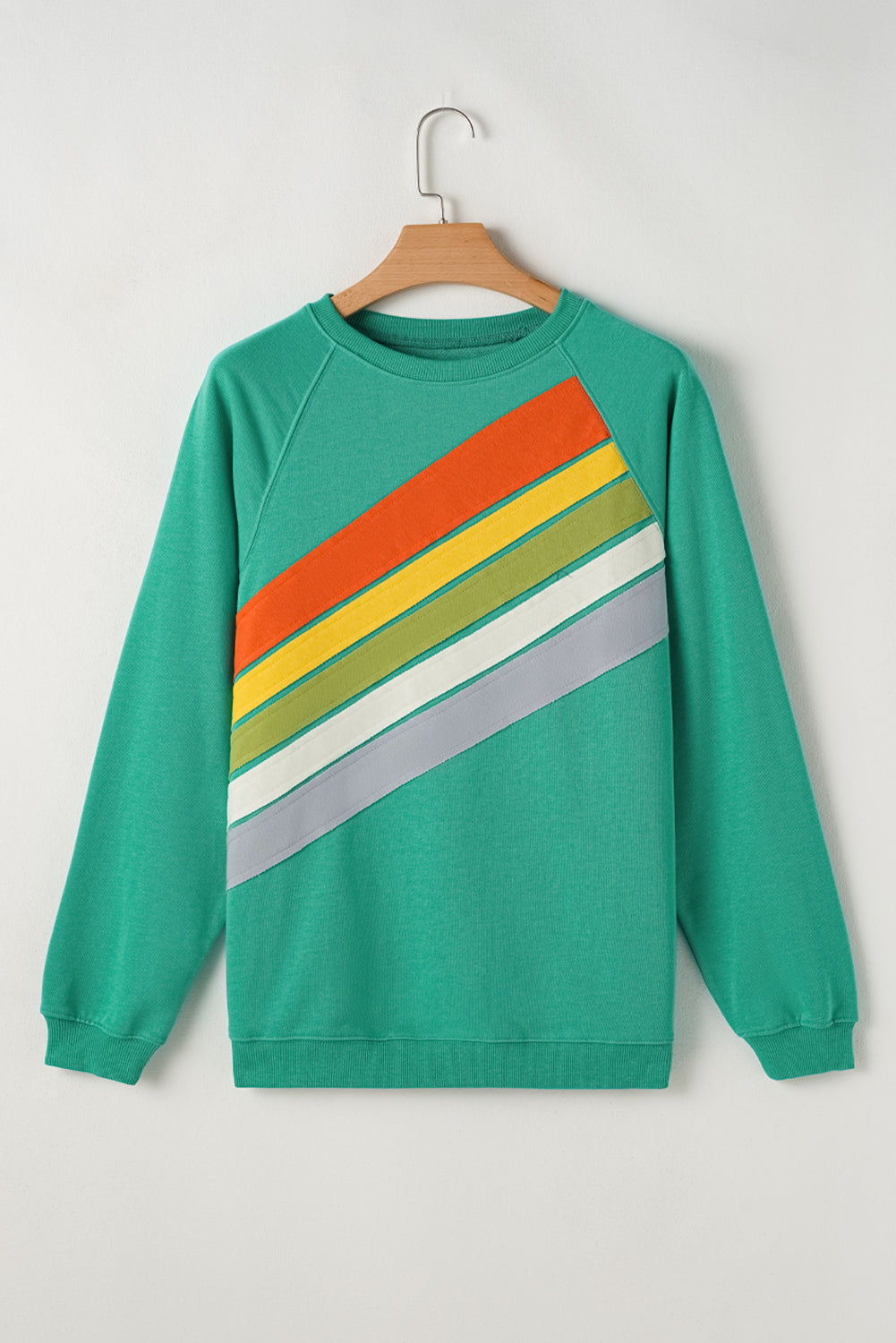 Llamativo bloque de color de sudadera arco-en-ciel menta menta