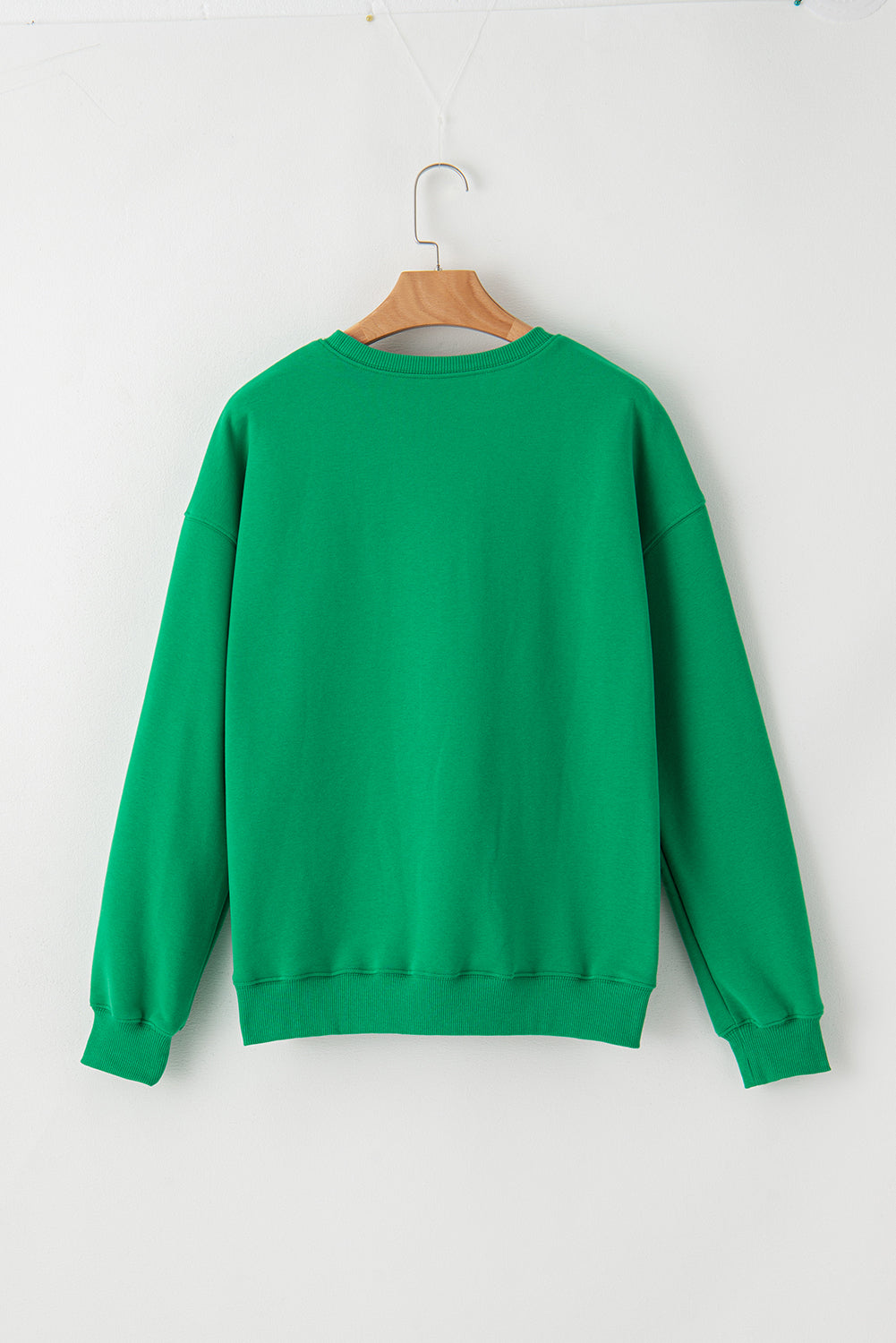 Green LUCKY Aphabet Chenille embroidered sweatshirt