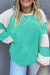 Sweat-shirt Aruba Blue Colorblock Patchwork avec coutures croisées