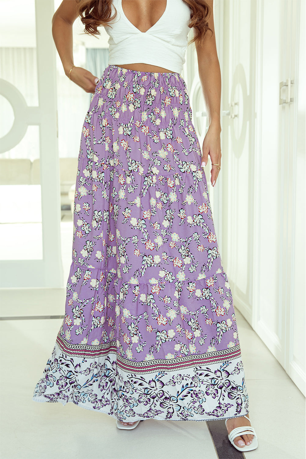 Privor Floral Print chât de taille maxi de taille maxi