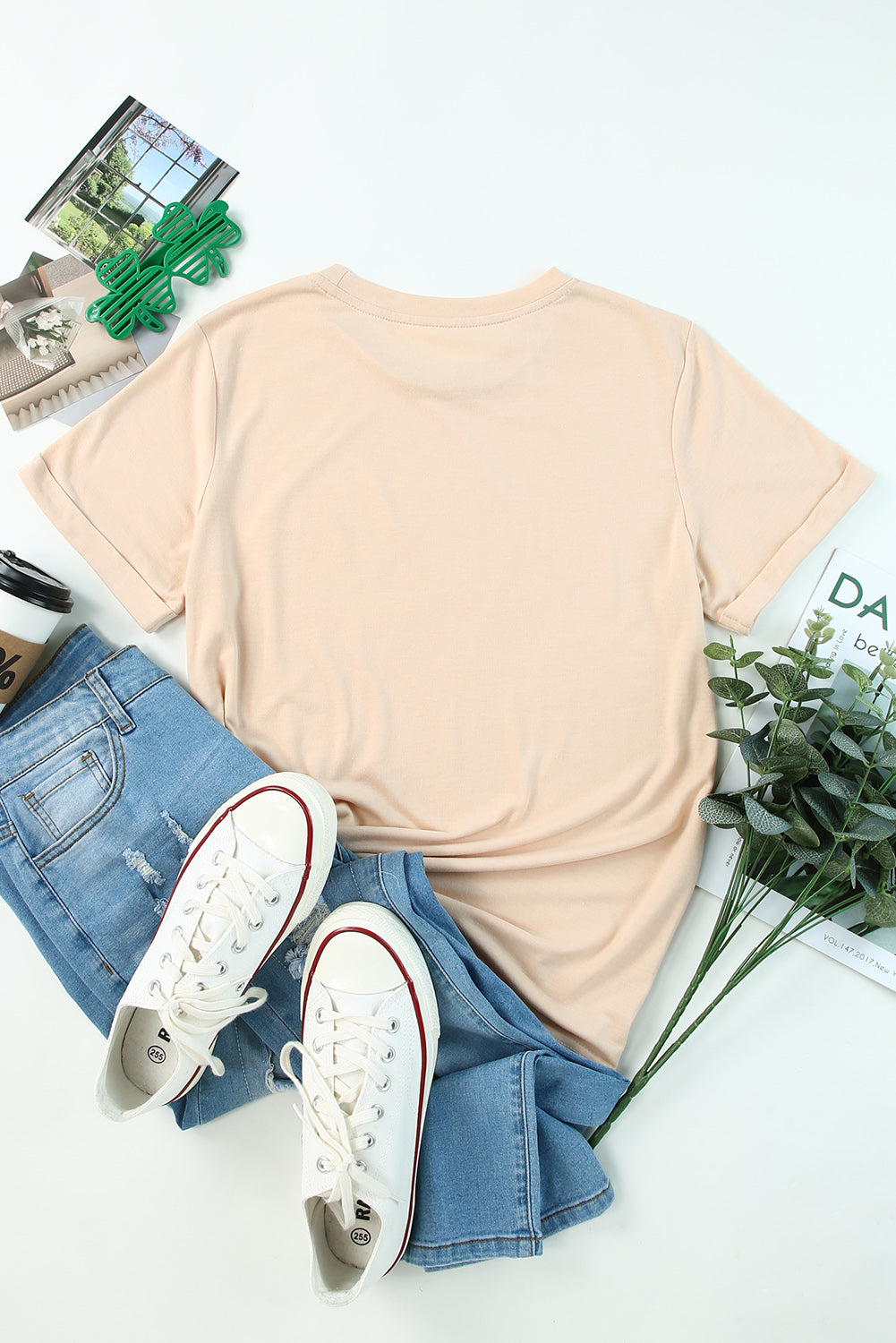 Khaki Color Color Crew Tee