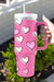 Thermos cup Printed Red Rose Heart Valentine's Day with 40oz handle