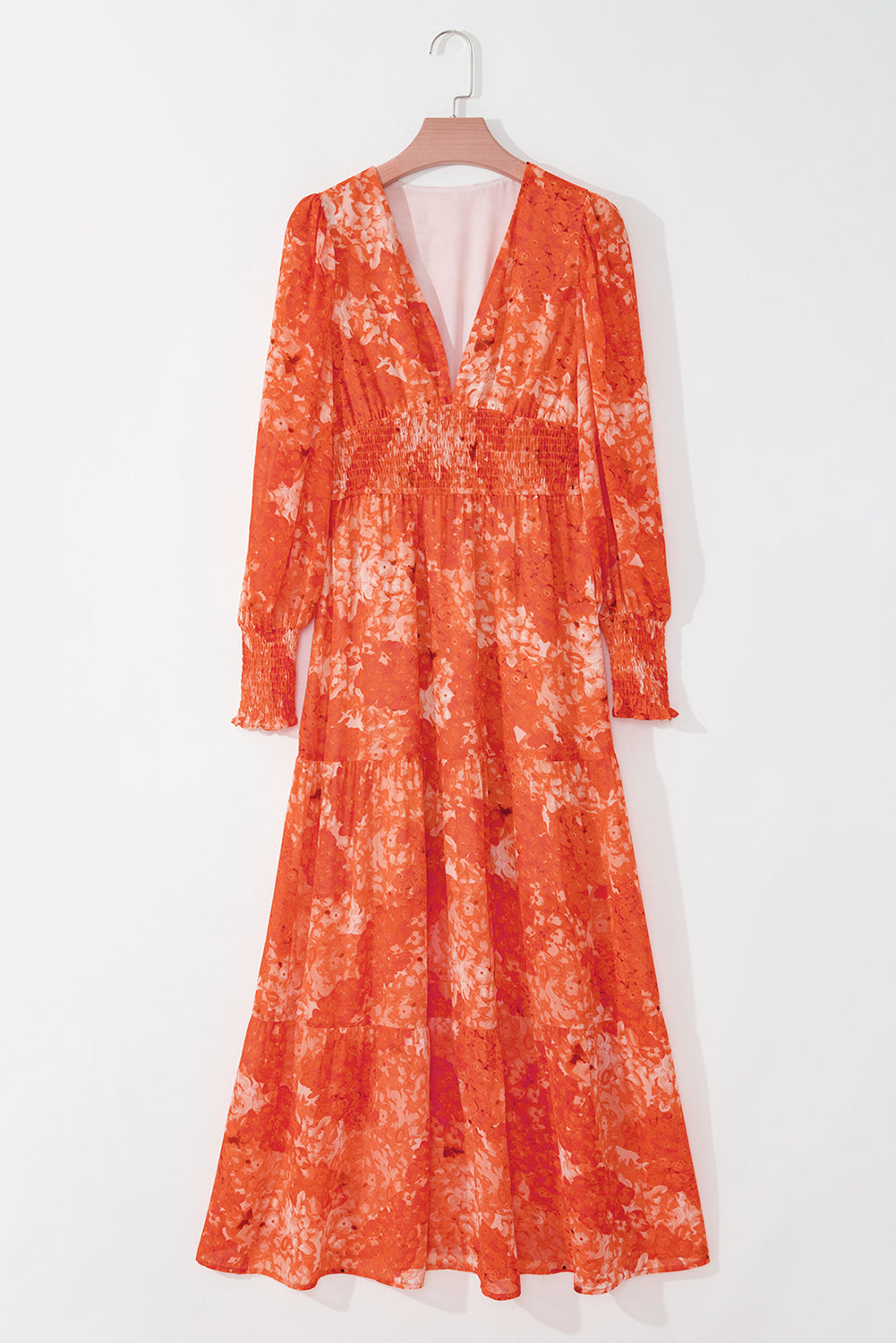 Orange Boho Blumenbischofhülse gegen Nackenstufe Maxi Kleid