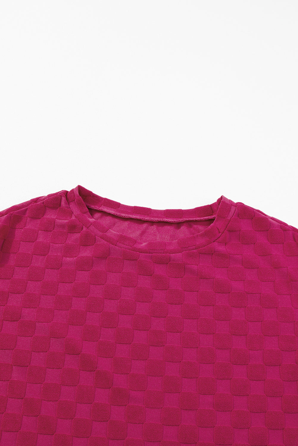 Rose Red Solid Textured Thumbhole Sleeve Top