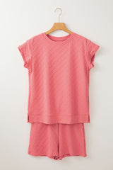 Ensemble Short & T-shirt texturé à carreaux *-A WOMAN WE LOVE