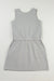 Gray sleeveless mini dress with drawstring waist