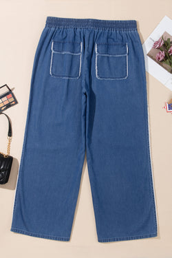 Pantalon ample grande taille en jean *