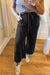 Pantalon court à jambe large et à délavage minéral Black Plus