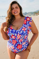 Chic a floral print one-piece swimsuit *