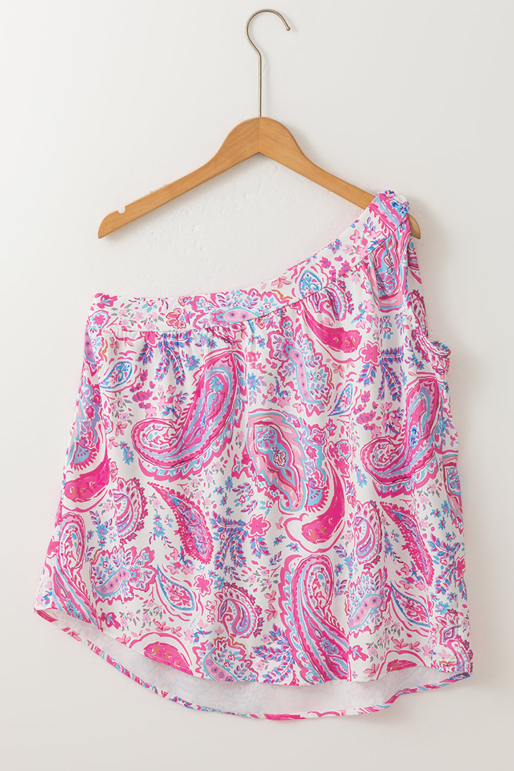 Multicolour geknotet eine Schulter Paisley Print Tank Top