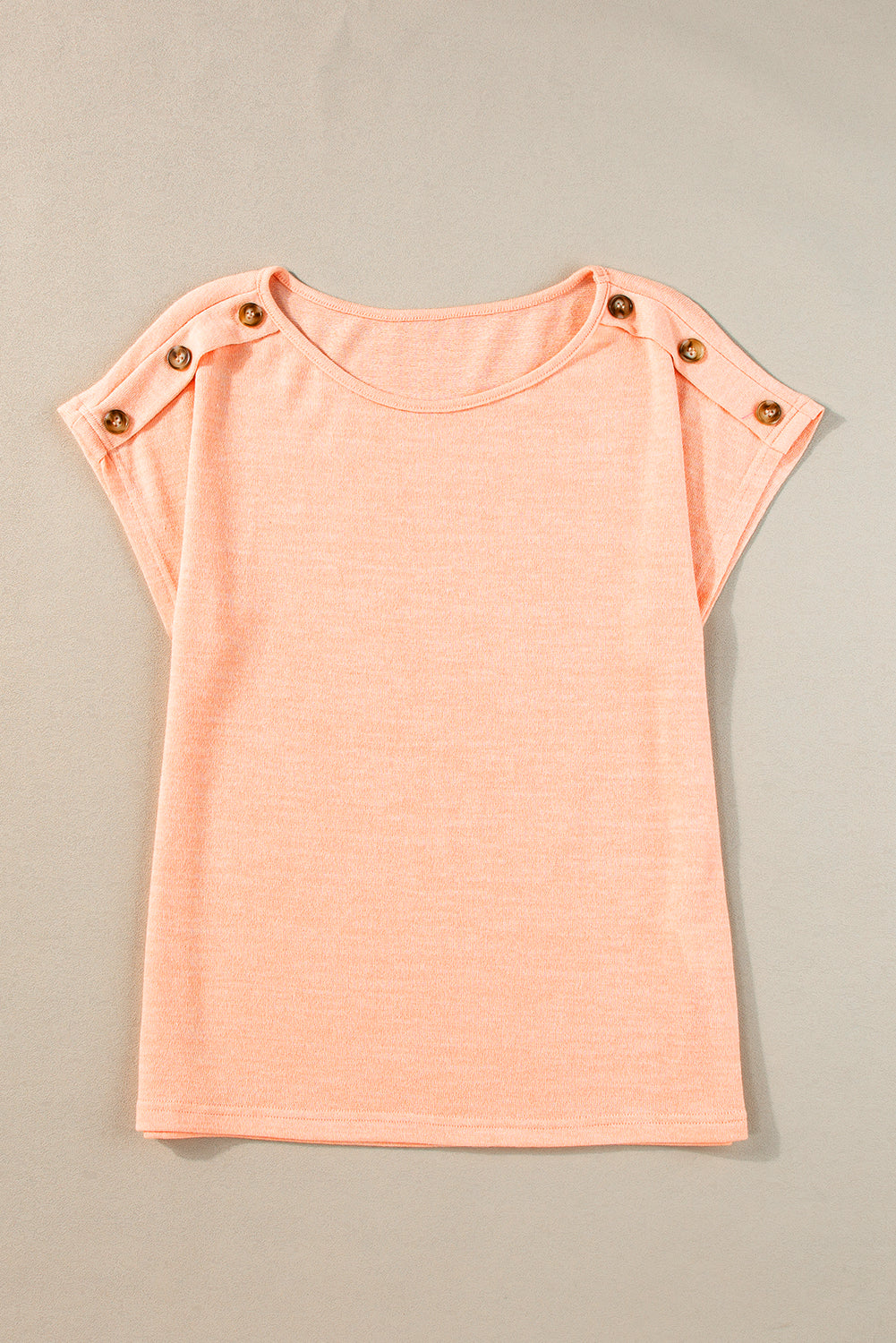 Apricot Botón Pink Detalle Batwing manga toe casual