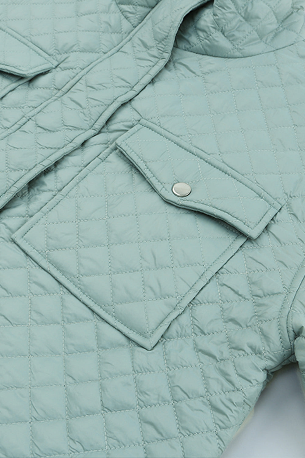 Chaqueta cortada con cremallera de bolsillo acolchado verde