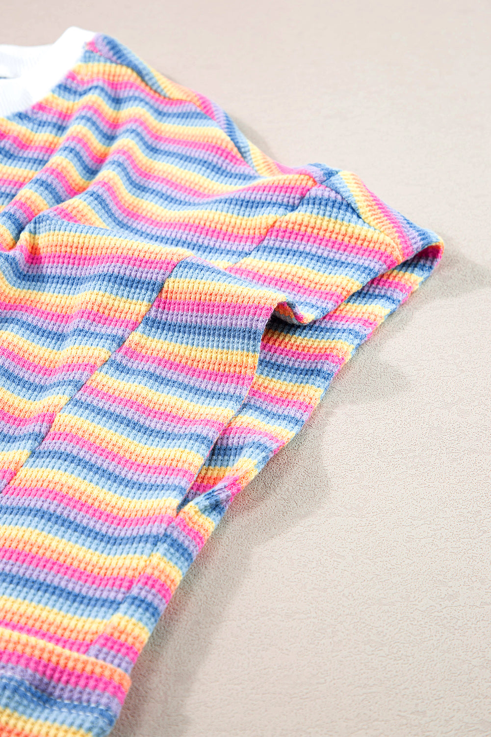 Pink Stripe Crew Neck T Shirt Dress