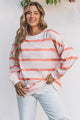 Striped Drop Shoulder Sweatshirt with Stripes