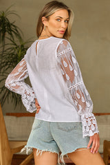 Blouse beige à manches-A WOMAN WE LOVE