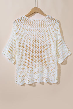 High Summer Pull knitted with crochet with white star pattern