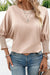 Fat -gathered smoked satin blouse *