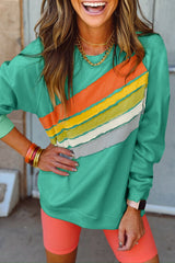 Llamativo bloque de color de sudadera arco-en-ciel menta menta