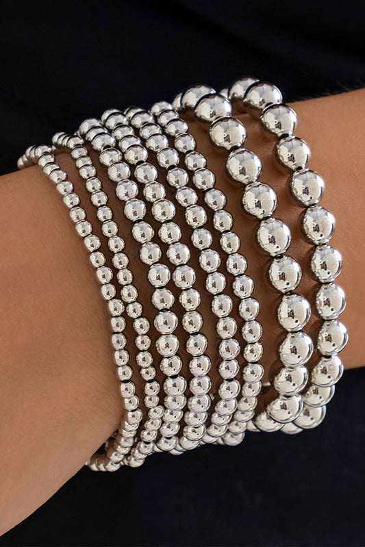 Bracelet de perles multicouches blanc