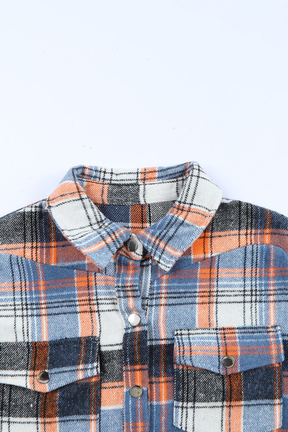 Multicolor Plaid Button Down Ruffled Shirt Jacke