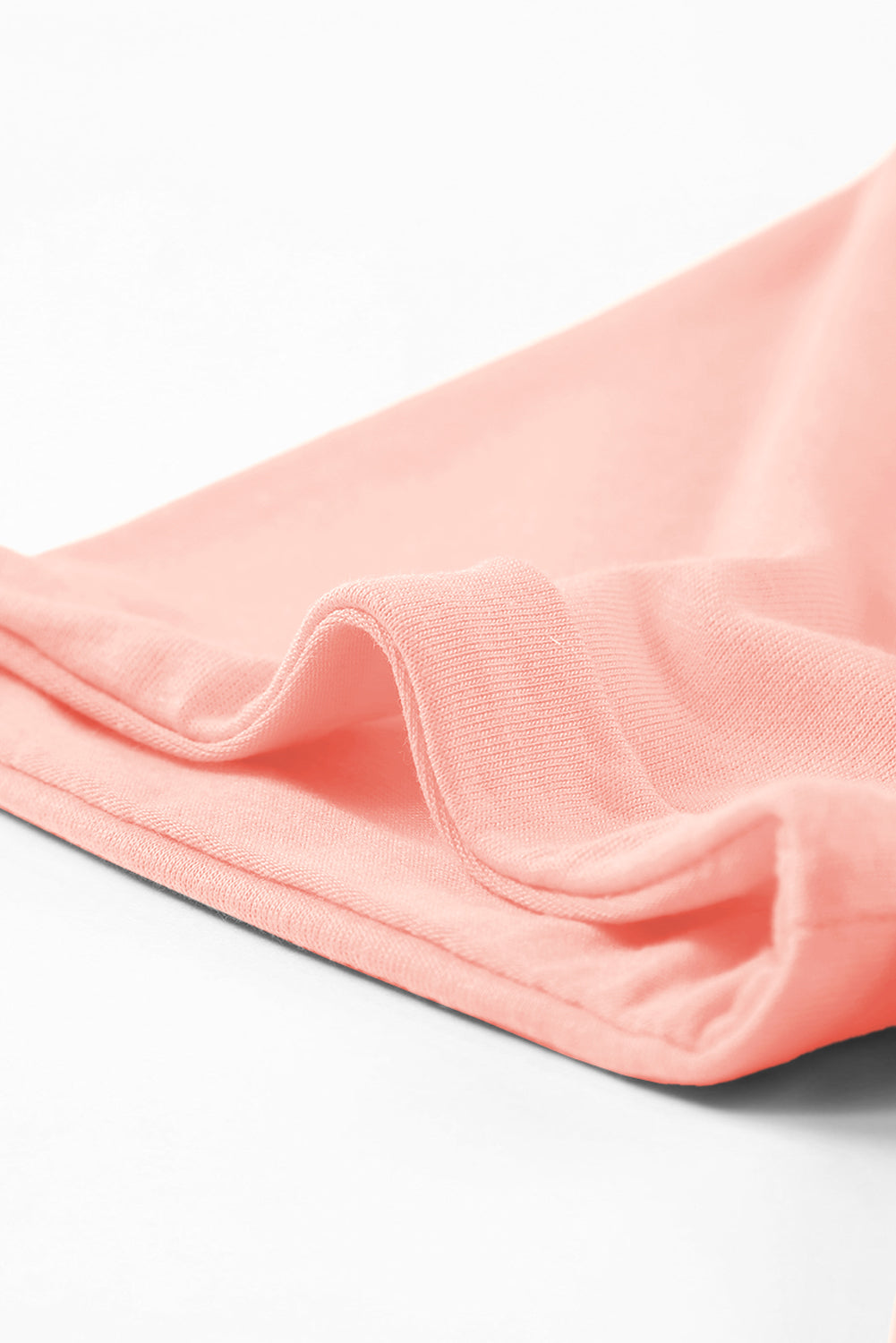 Camiseta rosa casual de color redondo