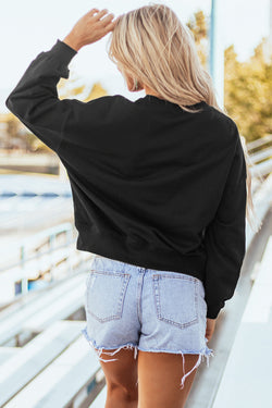 GAME DAY Graphic Black Pullover Sweatshirt