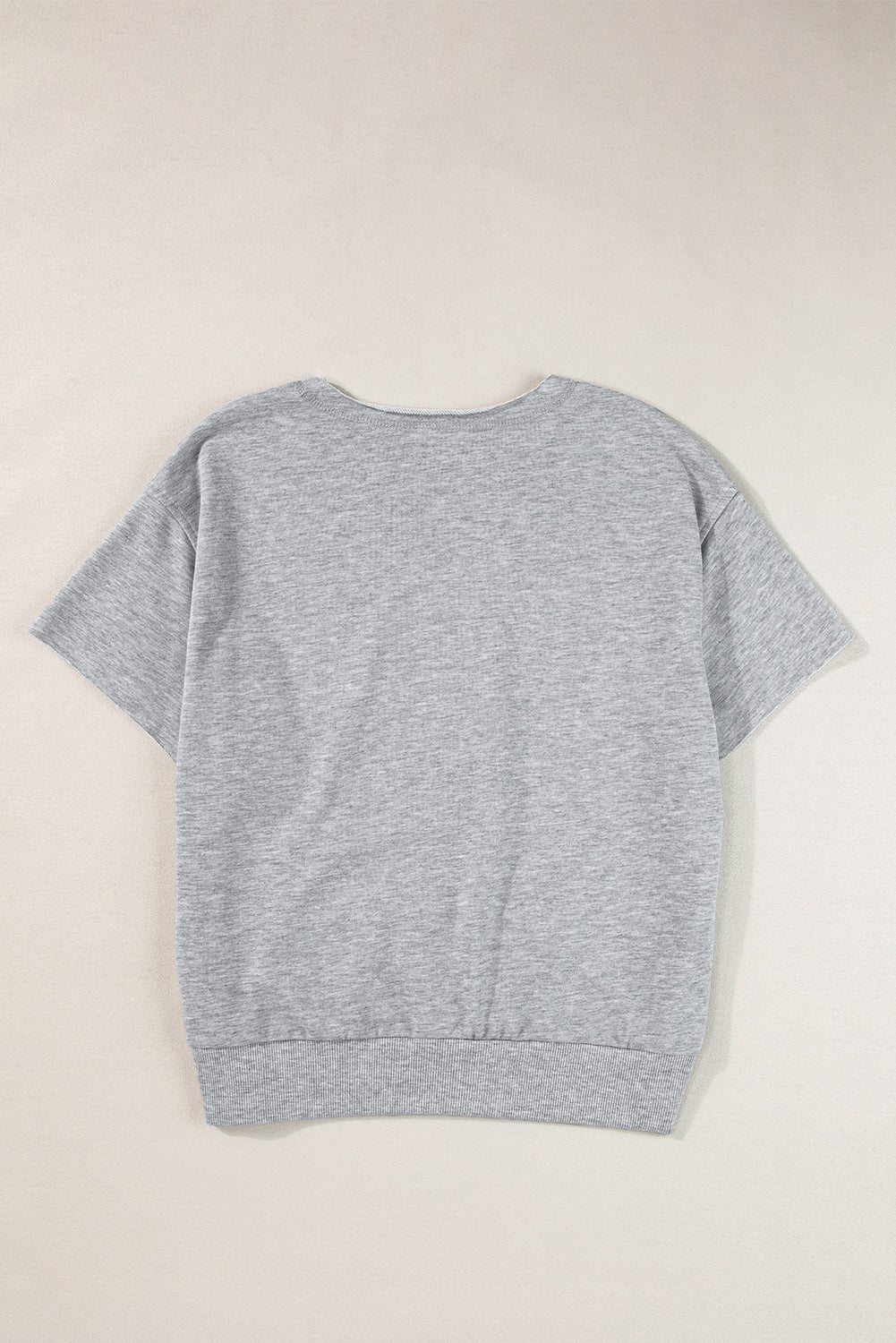 Light gray light t-shirt with lettering USA and notched collar