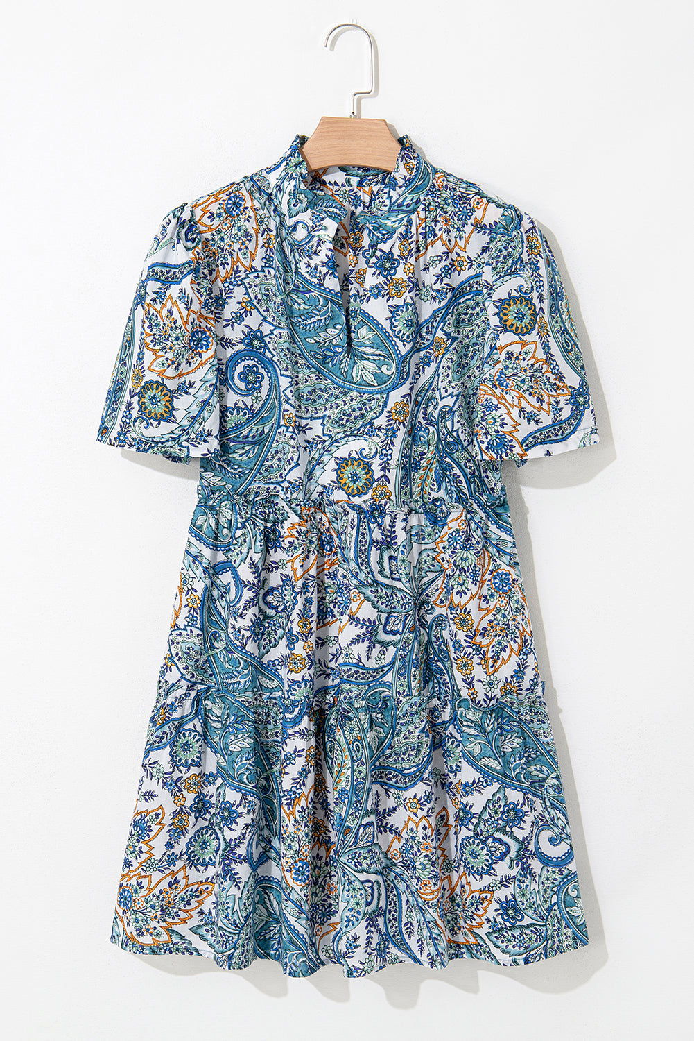 Vestido bohemio con estampado de cachemira de flores*