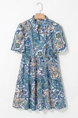 Vestido bohemio con estampado de cachemira de flores*