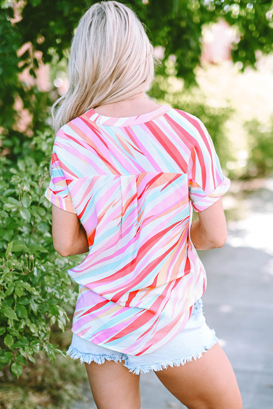 Multicolored blouse with abstract print *