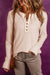 Haut Henley Textured en beige encarnado de punto