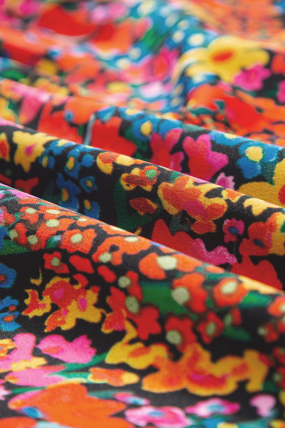 Chemisier multicolore à imprimé floral et manches courtes, col carré, nœud au dos-A WOMAN WE LOVE