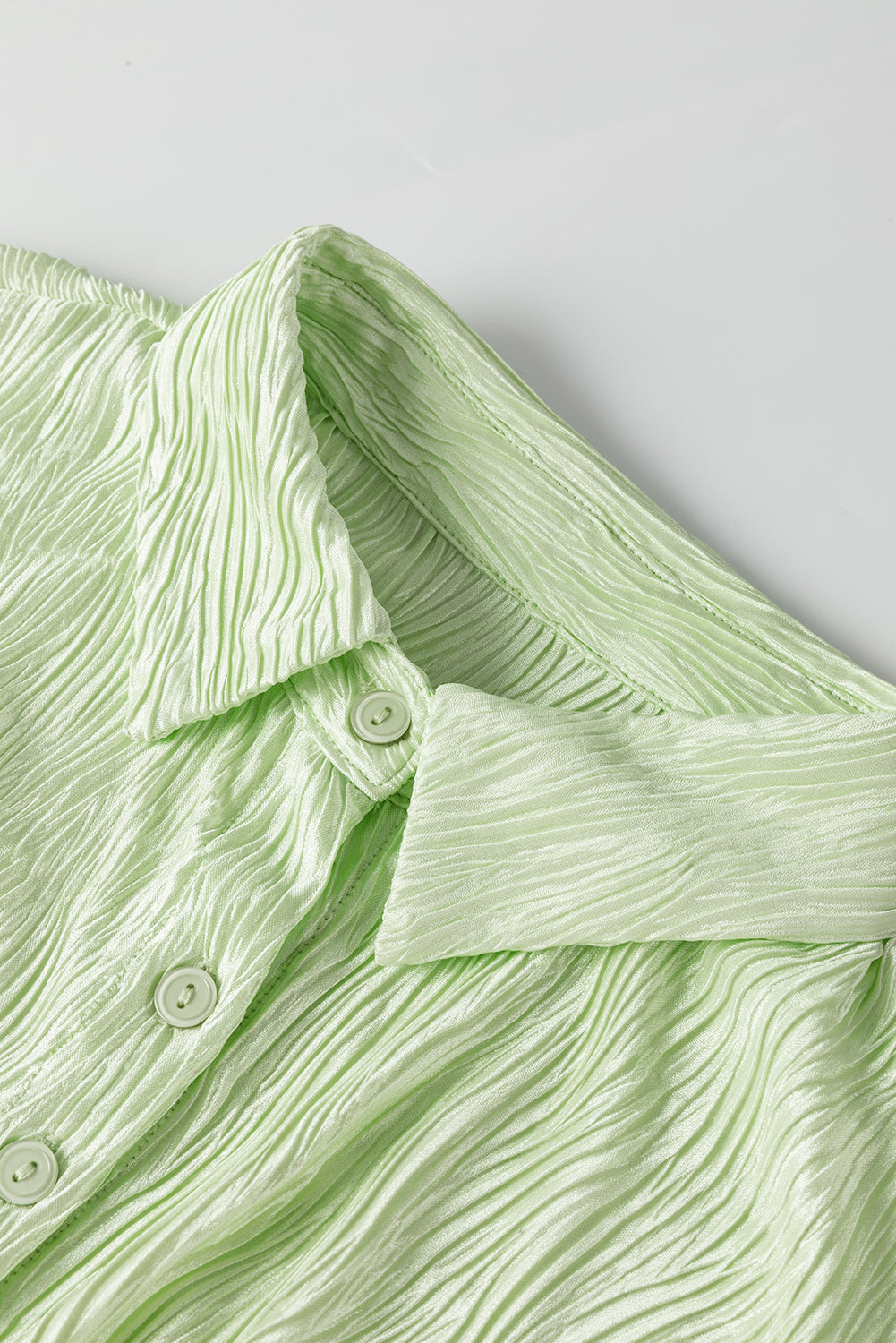 Laurel Green Textured Side Slitt Cashing Shirt